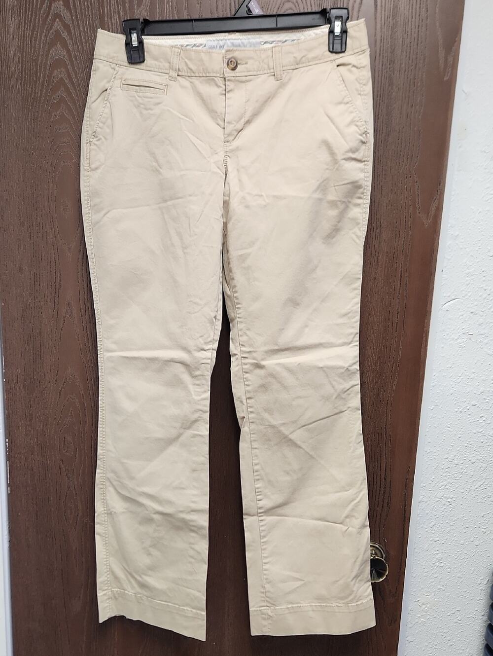 Old Navy Beige Khaki Straight-Leg Trousers